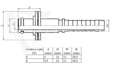 Lanca z łożyskiem do KARCHERA DN08 FI11
