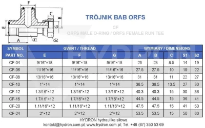 Trójnik BAB ORFS 11/16"
