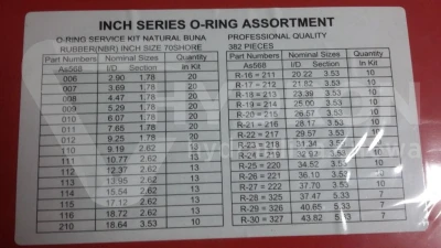 Zestaw oringów calowych NBR BOX 382 szt.