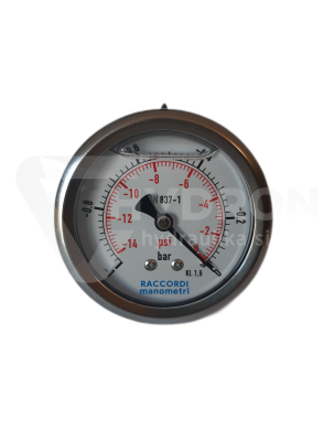 Przejdź do produktu Wakuometr tylny (-1 do 0 BAR) gwint 1/4"