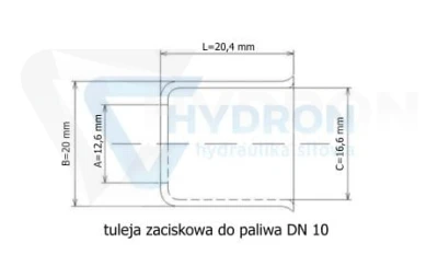 Tuleja zaciskowa węża DN10 ( wąż do paliwa )
