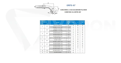 Końcówka K45 ORFS 45° DN10 11/16” CATERPILLAR