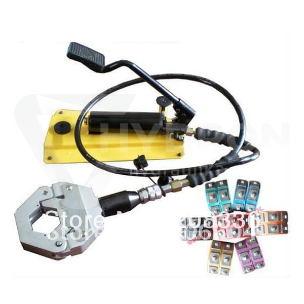 Foot-operated air conditioning hose crimper
