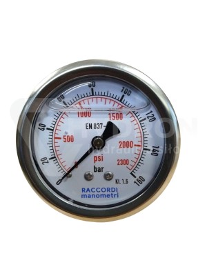 Przejdź do produktu Manometr tylny 160 bar MG3-63 gwint 1/4"