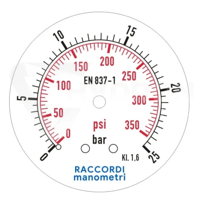 Manometr tylny 25 bar MG3-63 gwint 1/4"