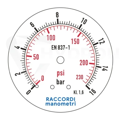 Manometr tylny 16 bar MG3-63 gwint 1/4"