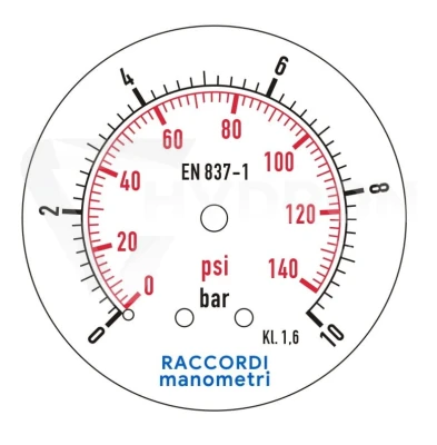 Manometr tylny 10 bar MG3-63 gwint 1/4"