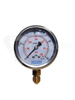 Przejdź do produktu Manometr dolny radialny MG1-63 40 bar gwint 1/4"