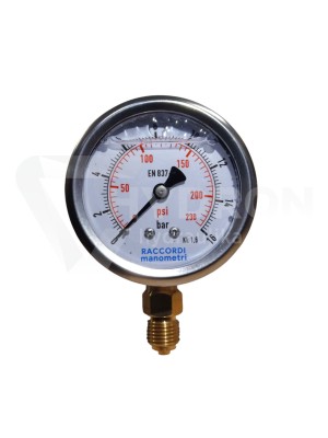 Przejdź do produktu Manometr dolny radialny MG1-63 16 bar gwint 1/4"