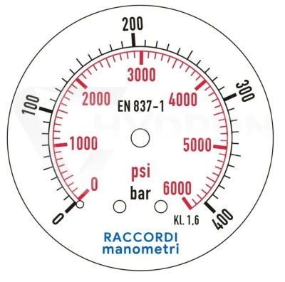 Manometr tylny 400 bar MG3-63 gwint 1/4"