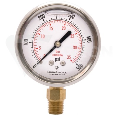 Przejdź do produktu Manometr dolny radialny MG1-63 500 bar gwint 1/4"