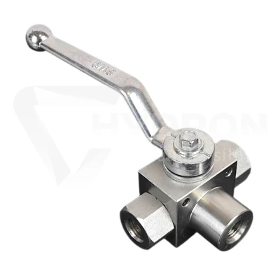 Zawór kulowy trójdrożny BK3 BSP 1/4" (gwinty wew.)