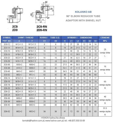 Kolanko AB 90° M18x1,5 12L