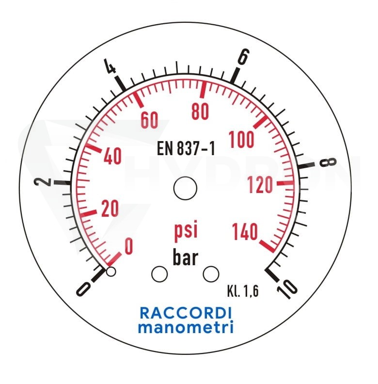 Manometr dolny radialny MG1-63 10 bar gwint 1/4"