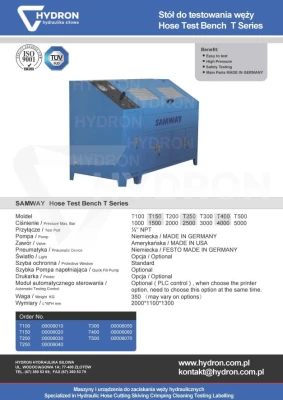 Stół testujący do węży SAMWAY T 220 220MPA