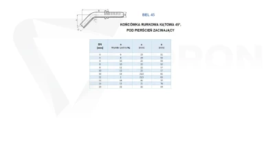Końcówka BEL/BES 45° DN10 D12