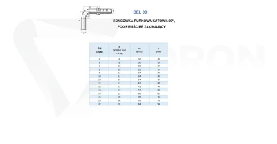 Końcówka BEL/BES 90° DN13 D15