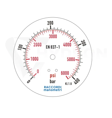 Manometr dolny MG1-100 400 bar gwint 1/2"