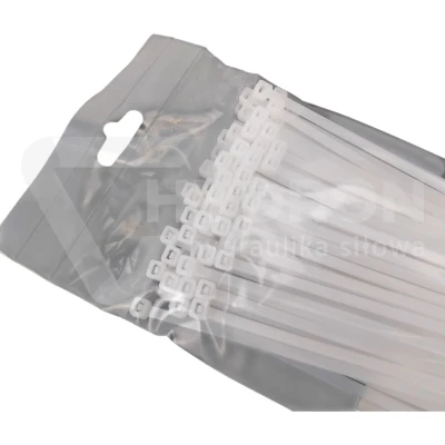 Taśma opaska kablowa 3,6x200mm - 100szt białe