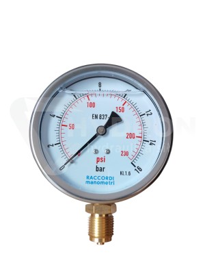 Przejdź do produktu Manometr dolny MG1-100 16 bar gwint 1/2"