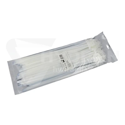 Taśma opaska kablowa 7,6x350mm - 100szt białe