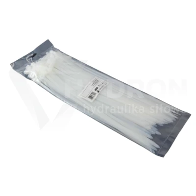 Taśma opaska kablowa 7,6x350mm - 100szt białe