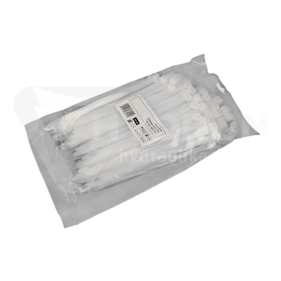 Taśma opaska kablowa 7,6x200mm - 100szt białe