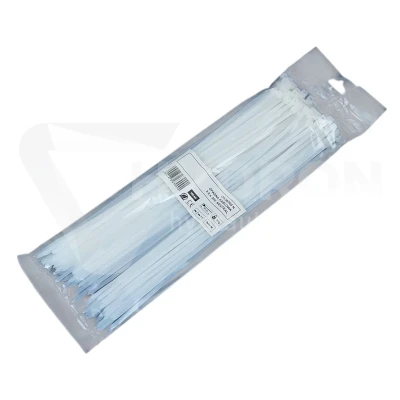 Taśma opaska kablowa 3,6x300mm - 100szt białe