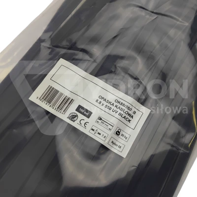 Taśma opaska kablowa UV 8,8x550mm - 100szt czarne