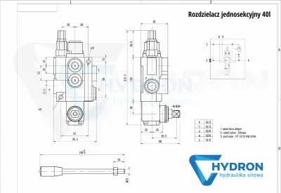 Rozdzielacz hydrauliczny 40L 1 jednosekcyjny