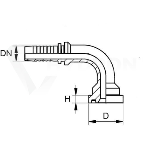 Końcówka SFS 90° DN40 79.4 2" 6000 PSI 4SP