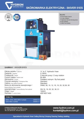 2. Skórowarka do węży hydraulicznych Skiver 51ES