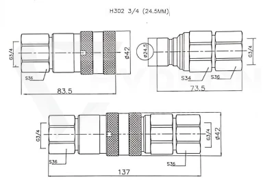 Szybkozłącze suchoodcinające BSP 3/4" gniazdo