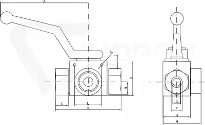Zawór kulowy trójdrożny BK3 M18X1,5 500BAR 12L