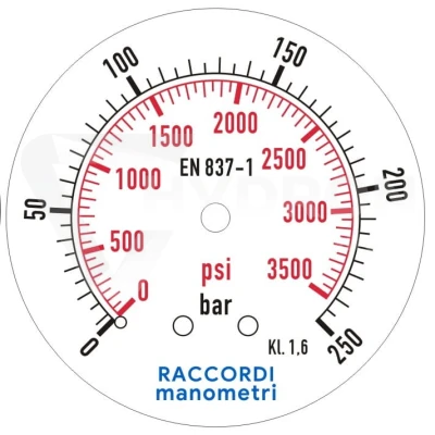Manometr dolny radialny MG1-63 250 bar gwint 1/4"