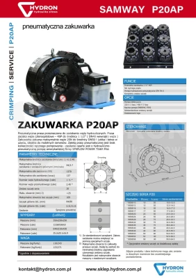 Hose crimping machine P20AP - pneumatic SAMWAY