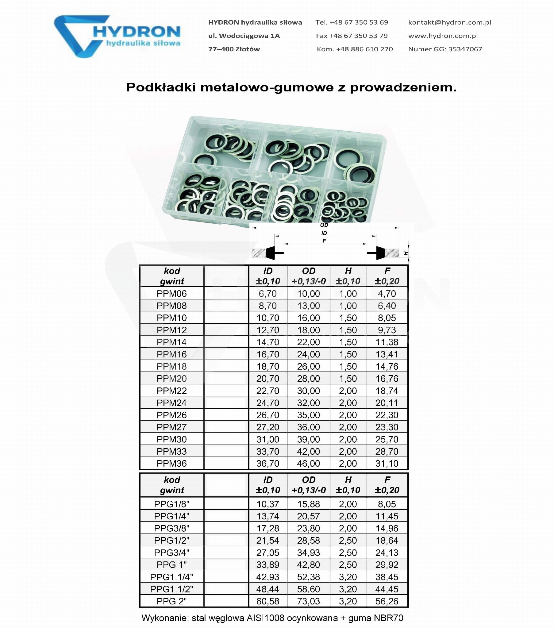 Podkładka met-gum G 1" 33,89x42,80x2,5