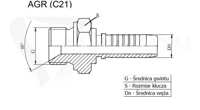 Końcówka AGR DN13 3/8" BSP S19