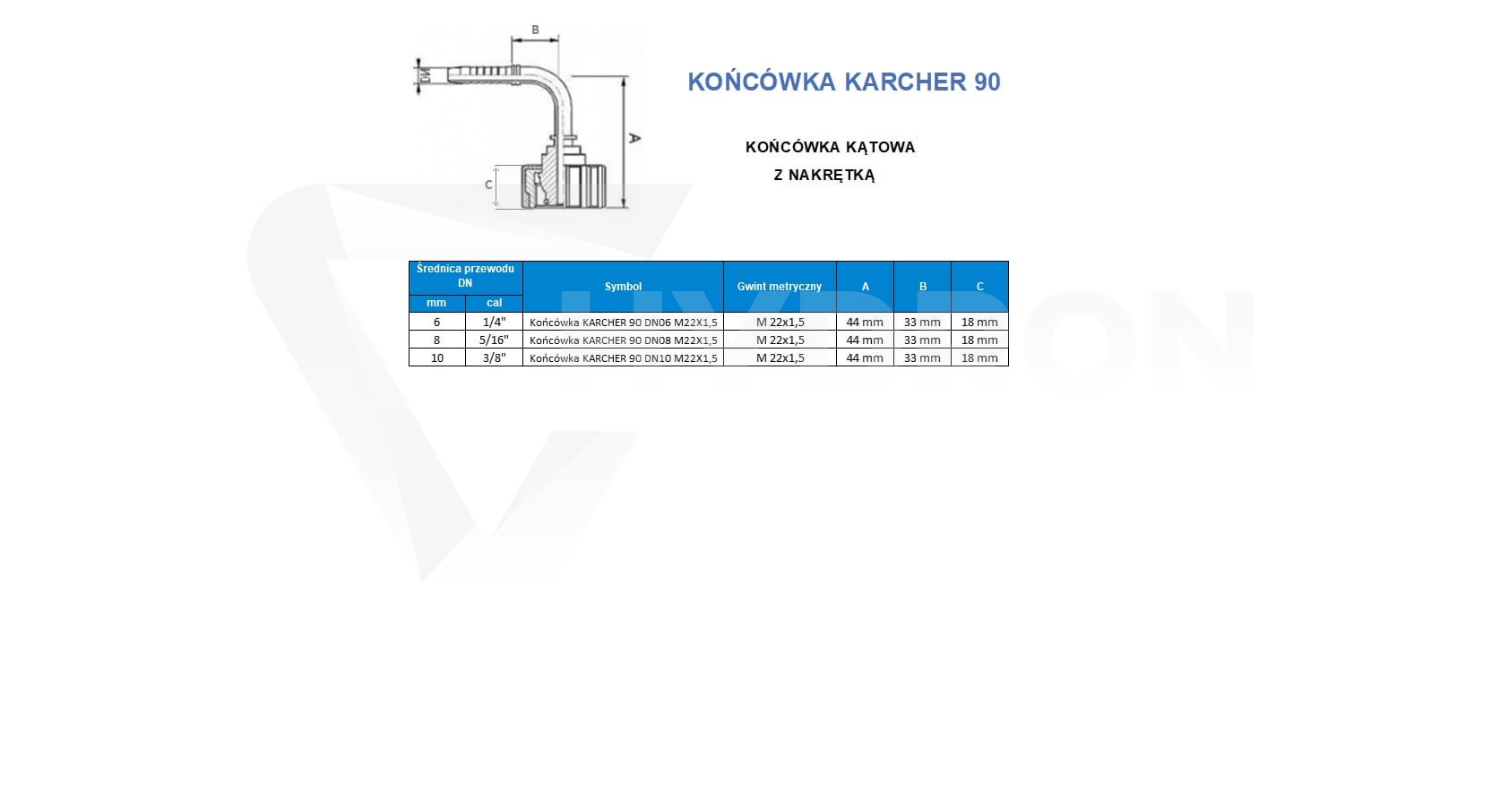 Końcówka KARCHER 90° DN10 M22X1,5