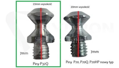 Piny metalowe do szczęk P32 / P32Q / P32D