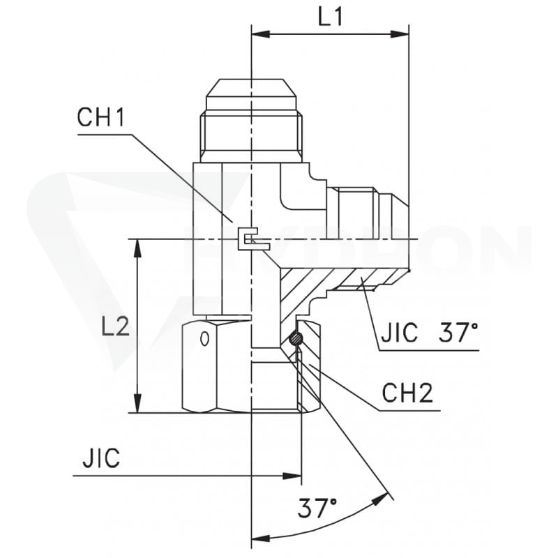 Trójnik BBA JIC 9/16"