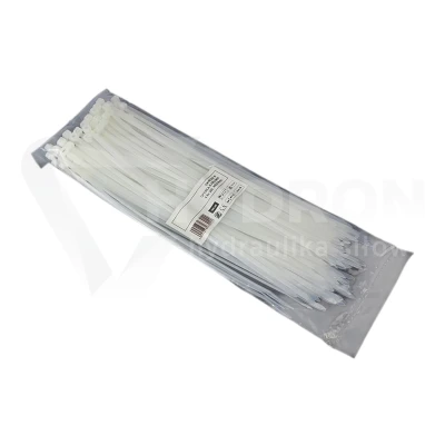 Taśma opaska kablowa 4,8x300mm - 100szt białe