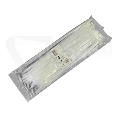 Taśma opaska kablowa 4,8x300mm - 100szt białe