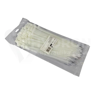 Taśma opaska kablowa 7,6x250mm - 100szt białe