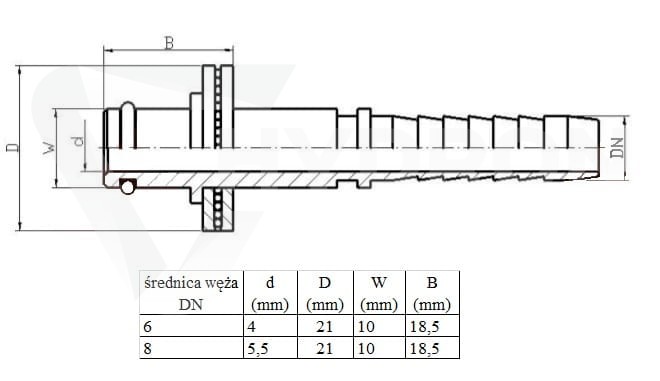 Lanca z łożyskiem do KARCHERA DN08 FI10