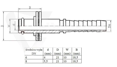 Lanca z łożyskiem do KARCHERA DN08 FI10