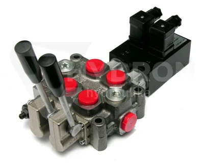 Rozdzielacz hydrauliczny 60L dwusekcyjny elektr.