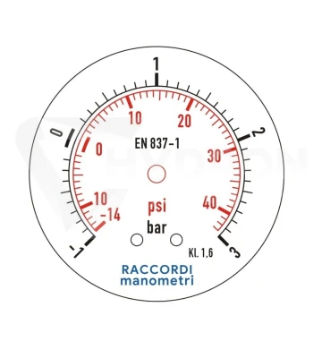 Wakuometr dolny (-1-+3 BAR) gwint 1/4"
