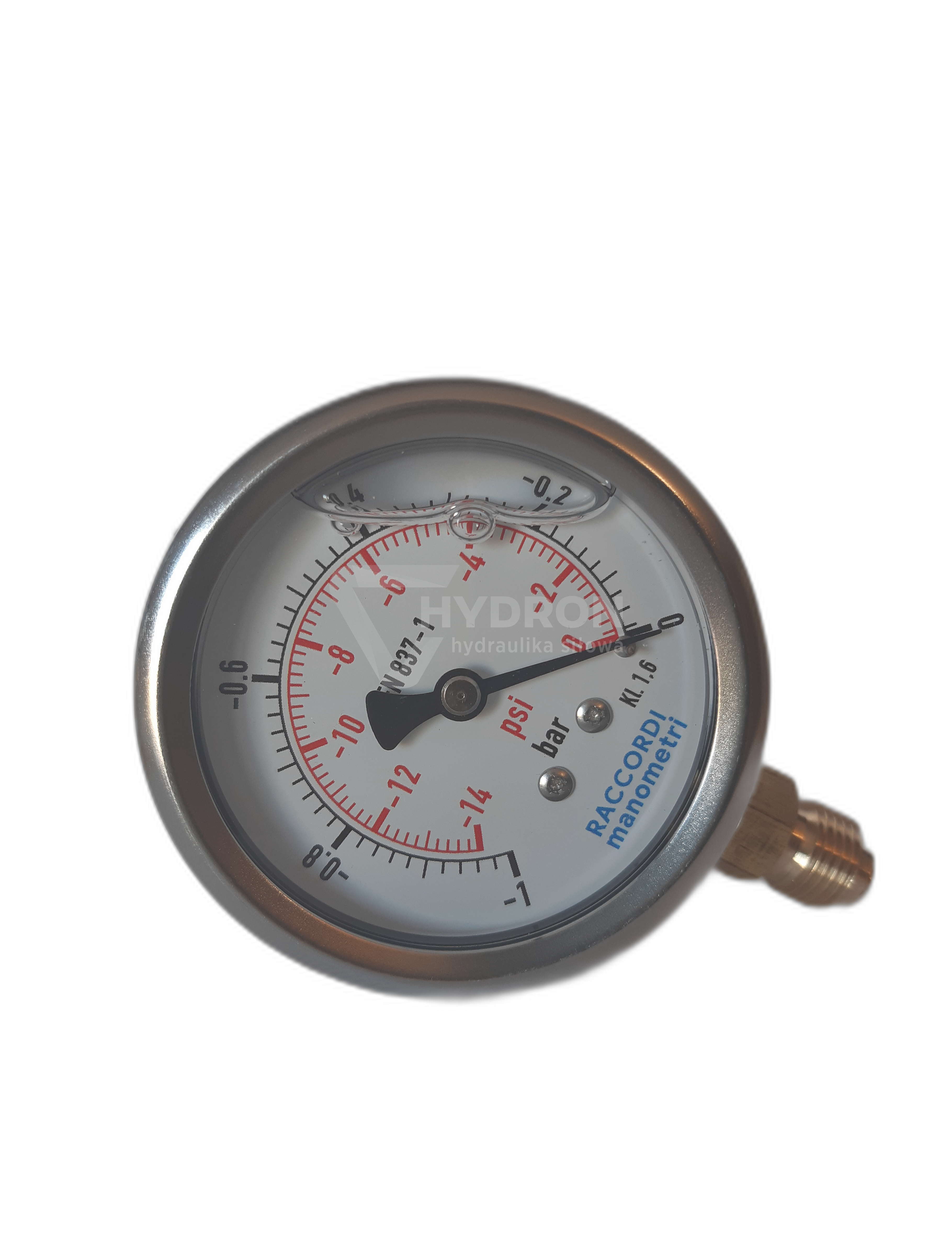Wakuometr dolny (-1 do 0 BAR) gwint 1/4"
