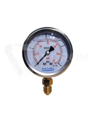 Przejdź do produktu Manometr dolny radialny MG1-63 4 bar gwint 1/4"